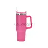 Thermoses 304 كوب معزول من الفولاذ المقاوم للصدأ 1200 مل سعة كبيرة القش مقبض Car Cup Cup Cup Cup Cup Cup X0904