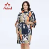 Basic Casual Jurken Astrid Damesjurken 2023 Oversized Contrasterende Kleurenprint Losse Dames Midi Feestjurken Uitlopende Mouwen Kantoor Dameskleding LST230904