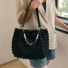 Sacos de noite 2023 plissado bolsa de ombro feminina costura diamante xadrez tote bolha nuvem acolchoada feminina crossbody para mulheres