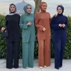 Abbigliamento etnico Set musulmani Donna Ramadan Abaya Turchia Dubai Hijab Abiti a due pezzi Abito da preghiera Pantaloni a gamba larga Jilbab Khimar Islamico
