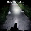 Éclairage de vélo Vélo Vélo Lumière USB 1200LM4800mAH LED Ensemble Rechargeable Route VTT Vélo Avant Arrière Phare Lampe Lampe De Poche Vélo Lumière Groupe 230904