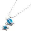 Pingente de joias de opala da moda; lindo colar com pingente de tartaruga para mãe e filho novo com alta qualidade