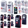 Print World Cup French Basketball Jerseys France 26 MATHIAS LESSORT 32 Victor Wembanyama 10 Evan Fournier 5 Nicolas Batum Joel Embiid Rudy Gobert 77 Damien INGLIS