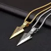 Arrow Halsband Pendant Short Dragon Bone Chain Herrens vintage smycken grossist