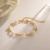 Bracelet été perles d'eau douce naturelles bracelet femmes en acier inoxydable chaîne de perles irrégulières cordes à main bracelet bijoux de mariage 230901