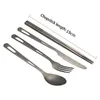 Dinnerware Sets Pure Tableware Set Outdoor Household Frosted Knife And Fork Spoon Chopsticks Travel Camping Portable 230901