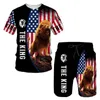 Nya modekvinnor / Mens Lion Funny 3D Print T-shirt / jogger shorts Casusal Tracksuit Set S-7xl 003