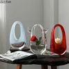 Vases sac fourre-tout transparent Vas Dekoratif Tetesan Air Kaca Dekorasi Meja Pengaturan Bunga Hidroponik Pot 230904