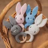 Teethers Toys Wooden Rattle Baby Teether for Kids Teething Rings Animal Crochet Elephant Babies Gym Montessori Childrens 230901