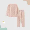 Women's Sleepwear 2023 Children's Pure Cotton Home Suit Set Spring And Autumn Long Sleeve Pants Pajamas Thin Fragmented Sweet Round Neck