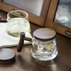 Te koppar Gilding Craft Luxury Glass Filter Teacup Office Utsökta sandelträ locket Värmebeständigt Infusör Teaware Milk Mug 450 ml 230901