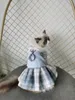 Abbigliamento per cani Vestiti per animali domestici Maglione lavorato a maglia alla moda Abiti eleganti con stampa scozzese a quadri Abito dolce carino per cani di piccola taglia