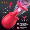Wibratory Licklip Rose Vibrator z ssącą kubek 7 Tryby Lizanie 3 Ssanie G Spot Clitmitis Stymulator Silne zabawki dla kobiet 230904