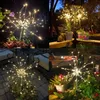 Andra evenemangsfestleveranser LED Solar Power Firework Lights Garden Decoration Fairy Waterproof Outdoor Dandelion Lawn Lamp för Patio Decor 230901