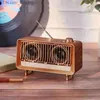 Portabla högtalare Retro Wood Blutooth Radio med inbyggda högtalare Elegant Vintage Design Rotary AM/FM Tuning Dial Home Table Decoration Q230904