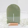 Other Event Party Supplies Personalized Painted Back Acrylic Wedding Table Numbers with Base Calligraphy Rustic Arch for Modern Decor 230901