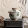 Conjuntos de té Estilo chino Retro Kung Fu Lujo Gaiwan Viaje Cerámica Ceremonia de té Premium Juego De Te Accesorios 230901