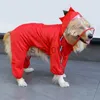 Hondenkleding Mode 3D Dinosaurus Kikkerstijl Regenjassen Hond Waterdichte kleding voor kleine, middelgrote grote honden Regenjas Mopshond Teddy Corgi et x0904