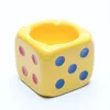 AshTrays Creative Six-Color Dice Ceramic AshTray Living Room Desktop Decoration Mini Dice AshTray Car Ash Storage Present Crafts Home Decor 230904