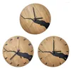 Zegary ścienne Kreatywny stary wzór drewna podzielony zegar zboża Mute 12 -cal 30 cm Dekoracje salonu biuro wiszące wisiorek