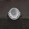 Cluster Ringe FNJ Natürliche Albite Jade 925 Silber Echt Original S925 Solide Prue Ring Für Frauen Schmuck