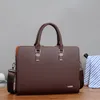 Briefcases Business Leather Men Briefcase For Husband Shoulder Bag Man 14" 15" Laptop Bags Large Capacity Men's Handbag 230901