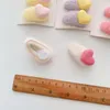 Accessoires pour cheveux couleur bonbon, ensemble de pinces pour enfants, cœur en peluche coréen pour filles, 2 pièces