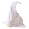 Etnische kleding H126 Effen groot formaat moslim hijab met kindeel Topkwaliteit Amira trek islamitische sjaal verkoop hoofddoek Ramadan bid hoeden