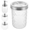Badtillbehör Set Soap Bottle Hand Dispenser Portable Travel Shampoo Container Glass Home Use Holder