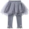 Broeken Baby Meisjes Lente Herfst Winter Mesh Tutu Rokken Broeken Leggings Kids Kinderen Nep 2 stuks Broek Verjaardag Prinses Kleding