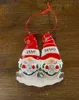 Creative 2023 Christmas New Ornament Family Of 2-6 Decoration DIY Name Hard Resin Christmas Tree Decorations Pandemic NEW Sep04