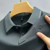 Polos pour hommes 2023 Corée Mode Glace Soie À Manches Courtes Tshirt Été Business Marque Broderie Polo Chemise Hommes Vêtements Camisas Y Blusas 230901