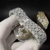 Ap Moissanite Mens Relógios Automático Vvs Diamantes de Prata Passam no Teste de Qualidade Superior Eta Movimento 904l Aço Inoxidável Iced Out Sapphire Watch À Prova D 'Água