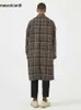 Kvinnors ullblandningar Mauroicardi Autumn Winter Loose Colorful Stylish Warm Tweed Woolen Coat Men Double Breasted Cool Luxury Designer kläder 2022 HKD230904