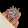 Brooches Sparkle Snowflake For Women Luxury Jewelry Cubic Zirconia Flower Brooch Man Suit Anniversary Gift