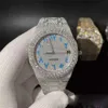 Top Clone Ap Diamond Diamonds Watch Pass Test Quartz Movement vvs Iced Out Sapphire Watch Vvs Moissanite Automatic Sier Top Quality 904l Steel Out Sapphire Watch W