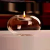 Candle Holders Glass Round Light Holder Hollow Bauble Ball Clear Candlestick Dining Home Wedding Garden Decor Tealight Supplie