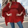 Frauen Pullover Für Fransen Cape Stil Pullover Halb Offenen Kragen Kontrast Strickjacke Schal Jersey Weibliche Frauen Kleidung