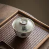 Conjuntos de té Estilo chino Retro Kung Fu Lujo Gaiwan Viaje Cerámica Ceremonia de té Premium Juego De Te Accesorios 230901