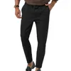 Pantalon pour homme Business Casual Taille réglable Couleur unie avec poches Pantalon confortable et élégant