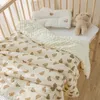 Täcken Bomull Baby Quilt Spring Summer Filt Children's Muslin Comporter Soft Kindergarten Quilt Baby Artiklar Bäddar Doudou Filt 230901