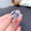 Klusterringar 0,8ct naturlig tanzanitring för engagemang 5mm 7mm VVS grad 925 silver med 18 k guldplätering