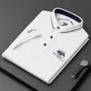 Polos masculinos respirável de alta qualidade algodão bordado camisa polo 2023 verão highend business casual lapela manga curta tshirt 230901