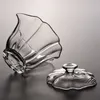 Te Cups High End Baicai Glass Gaiwan Cup med filter Scald Proof Hand Holding TEAPOT Quality kinesiska Kung Fu Set 230901