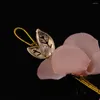 Hårklipp vintage imitation pärla brud tiaras hårkläder rosa spets smycken band bröllop hårband kronor för brudtärna tillbehör