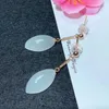 Boucles d'oreilles SHILOVEM 18k or jaune naturel blanc jaspe classique bijoux fins femmes mariage en gros cadeau Myme0815992hby