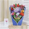 Gift Cards 3D Pop Up Flower Bouquet With Note Card And Envelope Greeting Without Bow For Valentines Mothers Day Gifts Z0310 Drop Deliv Dhike