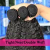Lace Wigs Kinky Weave Coarse Yaki Straight Weaving Raw Indian Human Bundles with Closure Hair for Women 230901