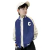 Jackor Kids Jacket Spring Autumn Children Letter Print Ytterkläder Teen Boy Bomber Studenter Baseball Uniform Coat 4 6 8 10 12 14 Y 230904