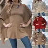 Frauen Pullover Für Fransen Cape Stil Pullover Halb Offenen Kragen Kontrast Strickjacke Schal Jersey Weibliche Frauen Kleidung